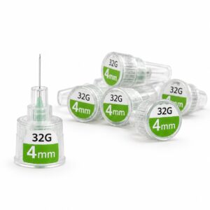 Aiguilles stylo 32G 4 mm lot de 20 PEPTIDE-PREM!UM sur fond blanc
